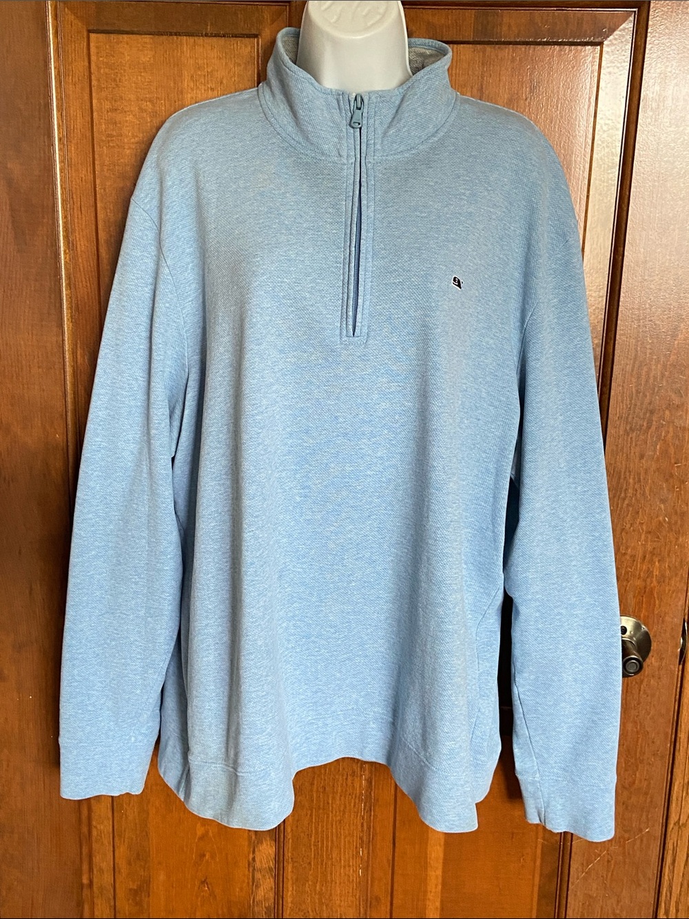 Vineyard Vines light blue Saltwater quarter-zip pullover Size 2XL nautical - Picture 4 of 12